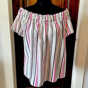 White House Black Market Off the Shoulder Blouse Sz Med